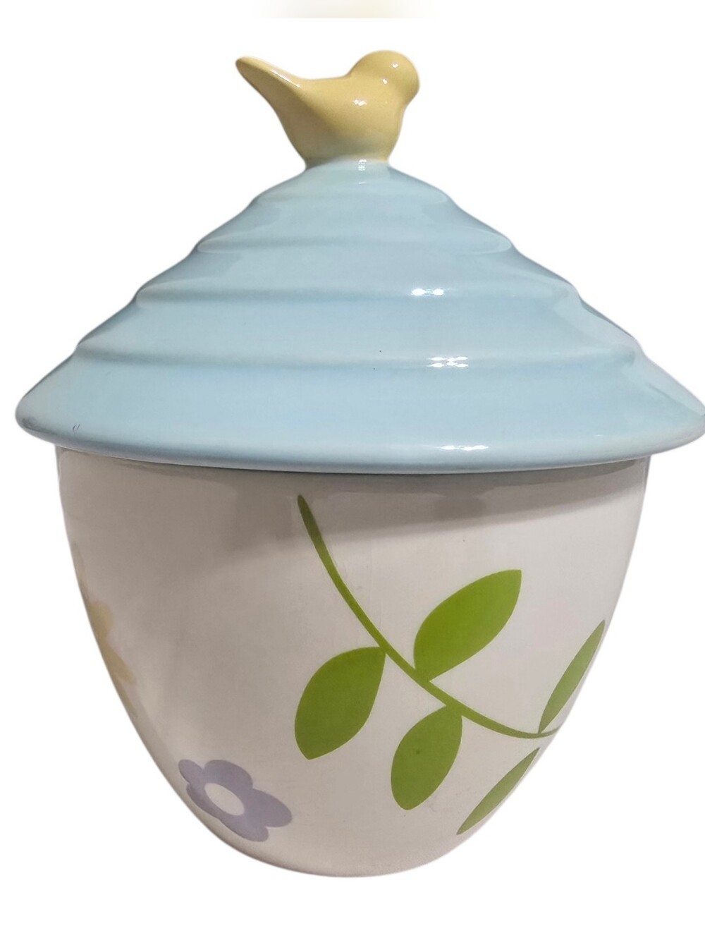 Hallmark Ceramic Birdhouse Lidded Jar Bird Finial